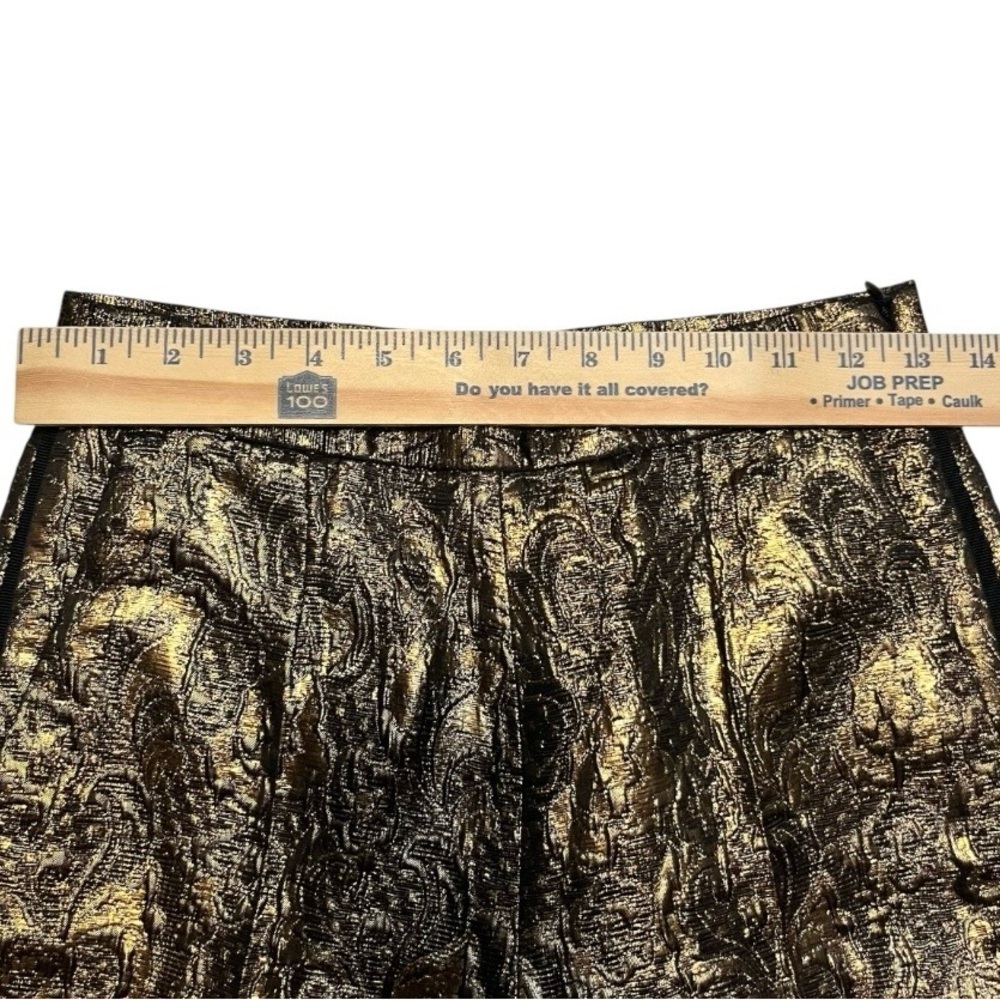 Sandro Paris Brocade Metallic Gold Pants Jacquard Dress Trousers EU 36 US 4 - Picture 4 of 7